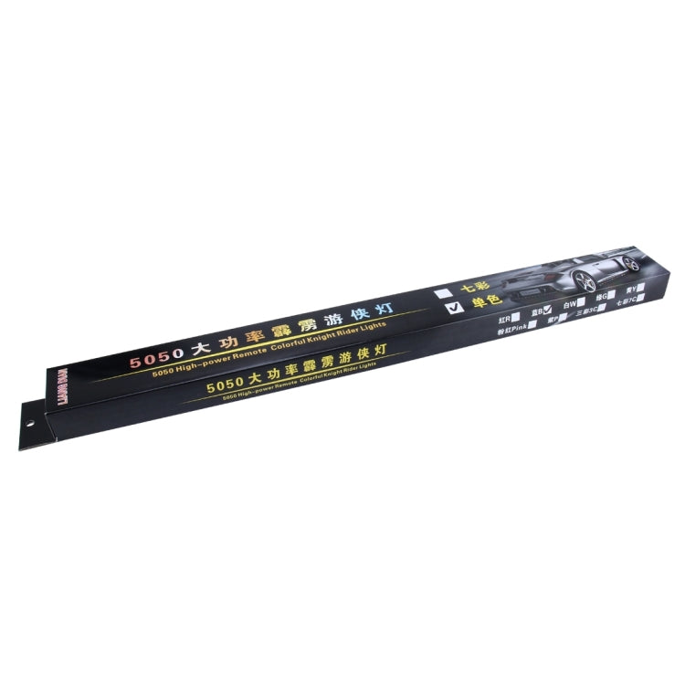 5050 20W 48 LED RGB Car Truck Remote Colorful Knight Rider LED Strobe Scanner Flash Strip Light, DC 12V  Cable Length: 130cm