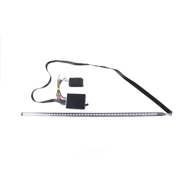 5050 20W 48 LED RGB Car Truck Remote Colorful Knight Rider LED Strobe Scanner Flash Strip Light, DC 12V  Cable Length: 130cm