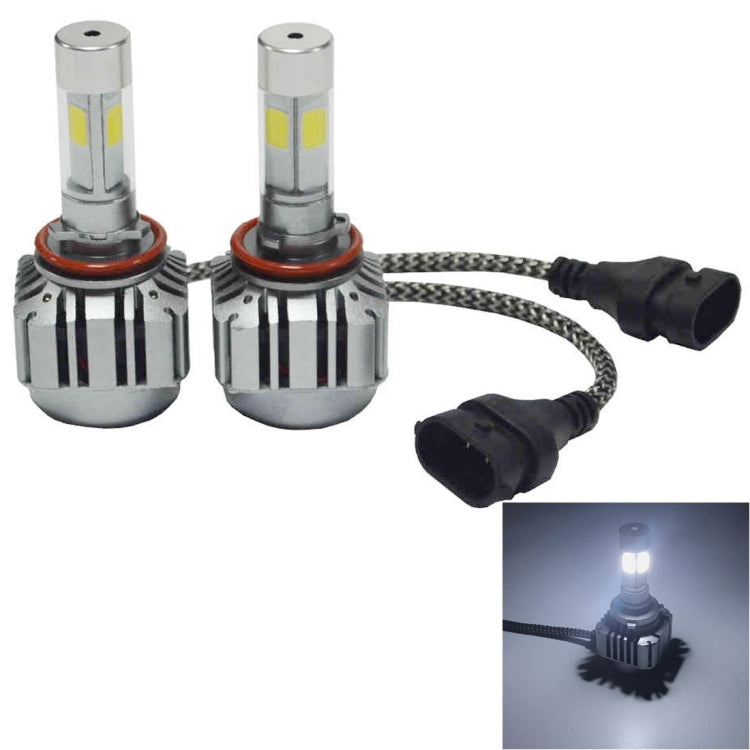 2 PCS WEIYAO V8 H11 36W 4800LM 6000K White Light Car 4 COB LEDs Headlight Kit, DC 12-24V