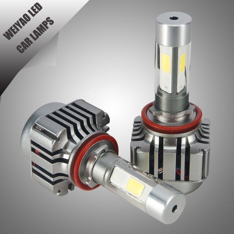 2 PCS WEIYAO V8 9007 36W 4800LM 6000K White Light Car 4 COB LEDs Headlight Kit, DC 12-24V