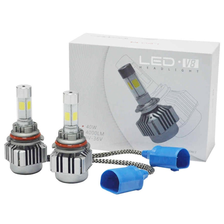 2 PCS WEIYAO V8 9004 36W 4800LM 6000K White Light Car 4 COB LEDs Headlight Kit, DC 12-24V
