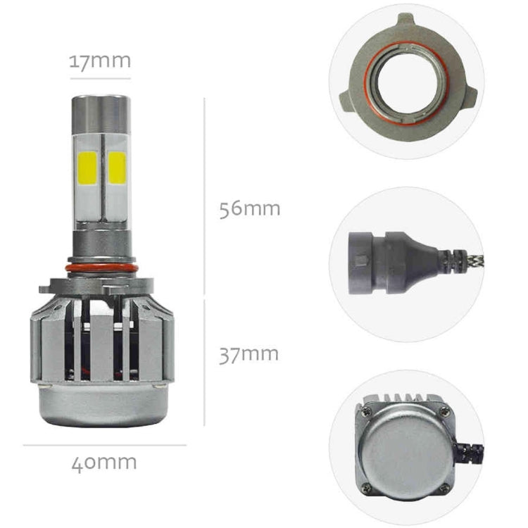 2 PCS WEIYAO V8 9005 36W 4800LM 6000K White Light Car 4 COB LEDs Headlight Kit, DC 12-24V