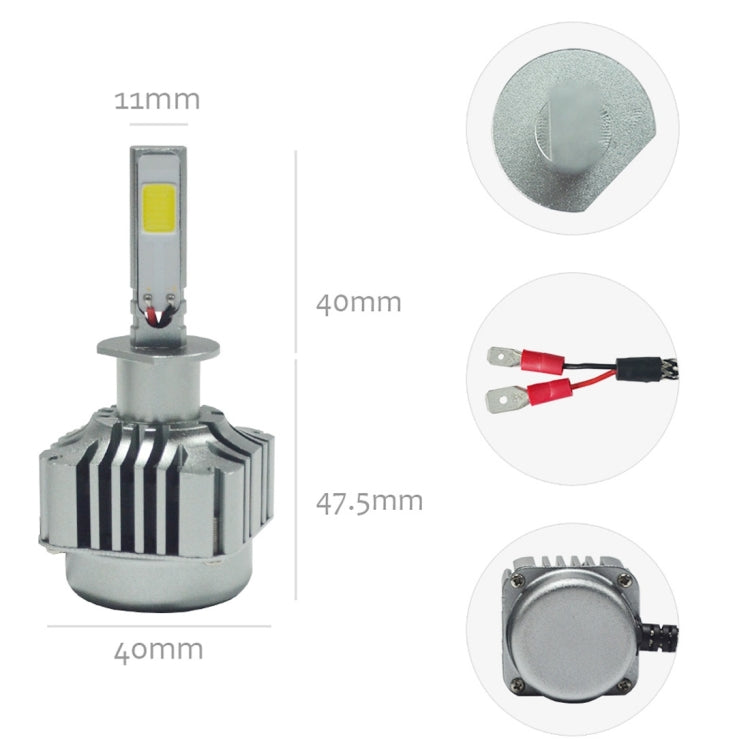 2 PCS WEIYAO V8 H1 36W 4800LM 6000K White Light Car 2 COB LEDs Headlight Kit, DC 12-24V