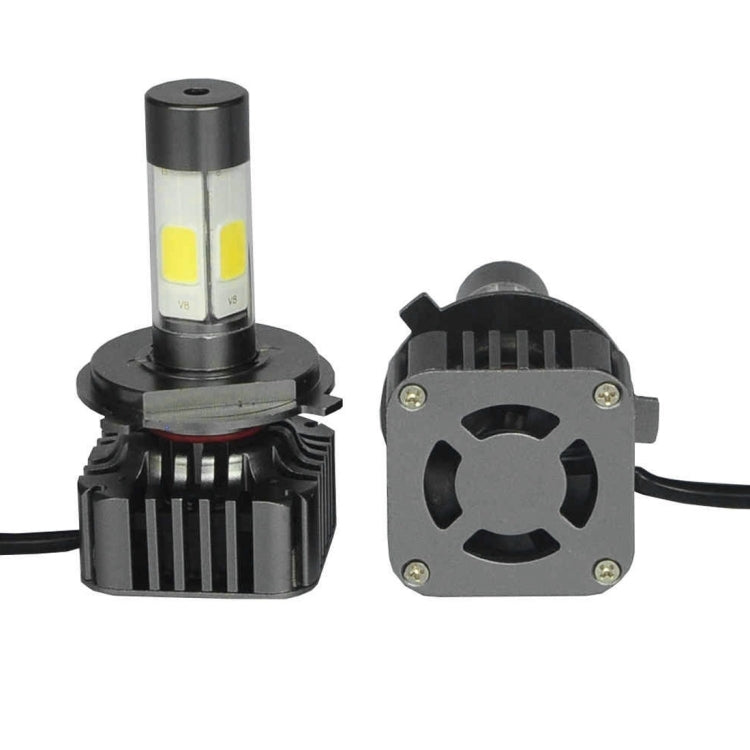 2 PCS WEIYAO V8s H4 40W 9600LM 6000K White Light Car 4 COB LEDs Headlight Kit, DC 12-24V(Black)