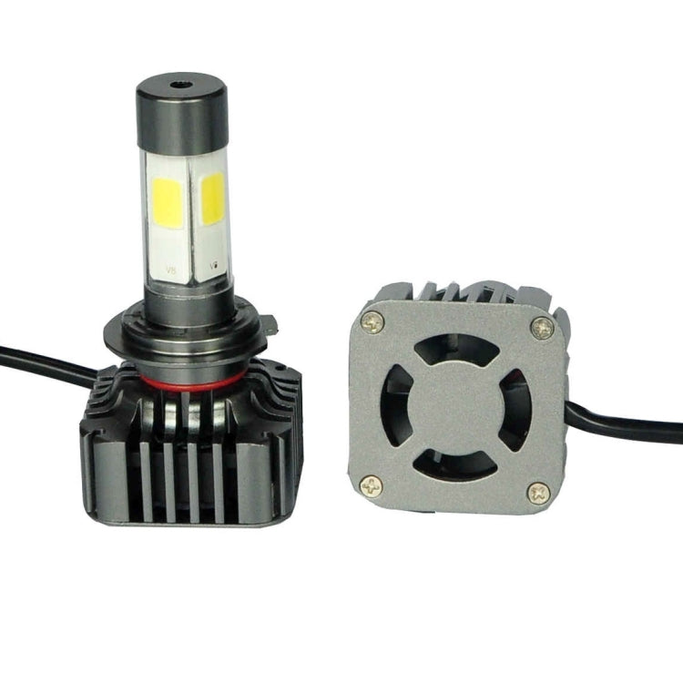 2 PCS WEIYAO V8s H7 40W 9600LM 6000K White Light Car 4 COB LEDs Headlight Kit, DC 12-24V(Black)