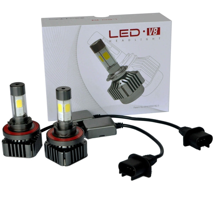 2 PCS WEIYAO V8s H13 40W 9600LM 6000K White Light Car 4 COB LEDs Headlight Kit, DC 12-24V(Black)