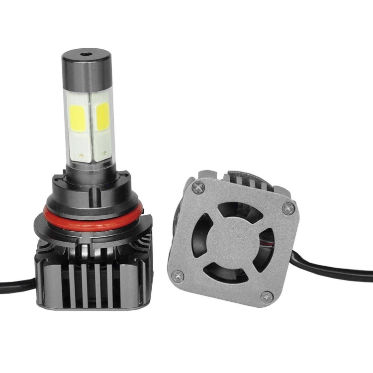 2 PCS WEIYAO V8s 9007 40W 9600LM 6000K White Light Car 4 COB LEDs Headlight Kit, DC 12-24V(Black)