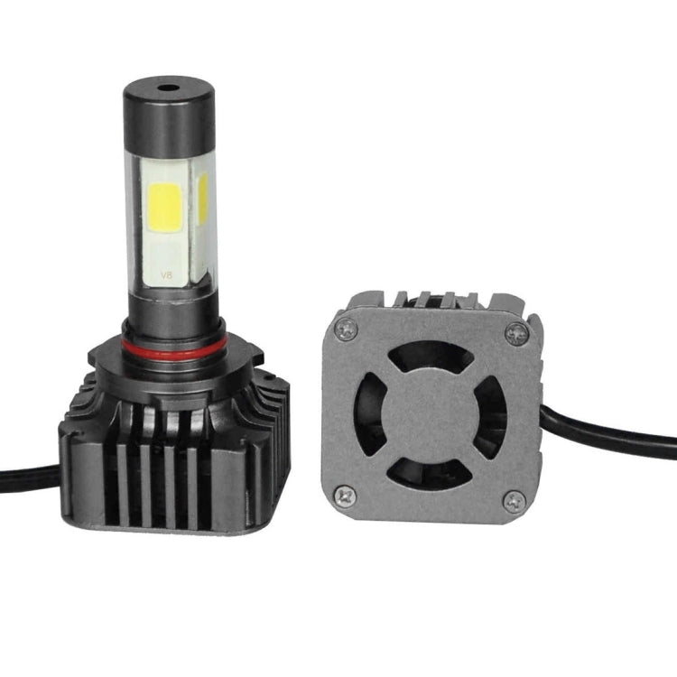 2 PCS WEIYAO V8s 9006 40W 9600LM 6000K White Light Car 4 COB LEDs Headlight Kit, DC 12-24V(Black)