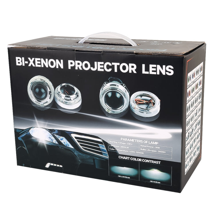 IPHCAR G262S 2 PCS H1 2.5 inch 12V Double Light Bi-Xenon Projector Lens Headlight with Light Bulb for Right Driving