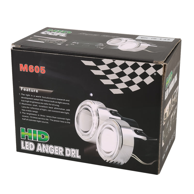 IPHCAR M605 2 PCS 2.5 inch DC12V 55W Car Modification Fog Light with H3 Halogen Light Bulb