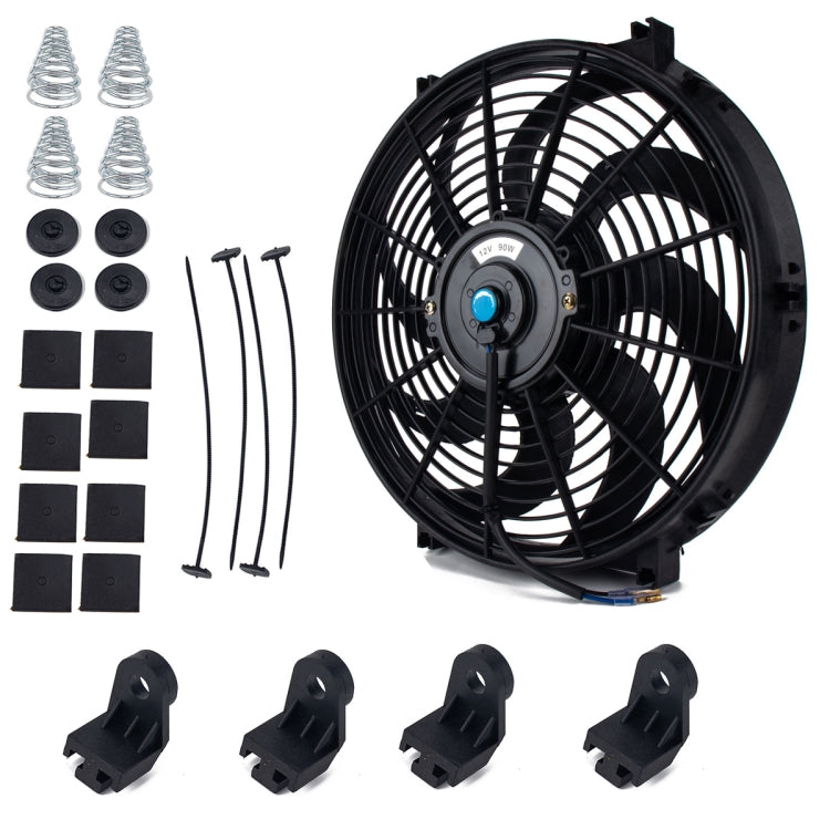 12V 90W 14 inch Car Cooling Fan High-power Modified Tank Fan Cooling Fan Powerful Auto Fan Mini Air Conditioner for Car