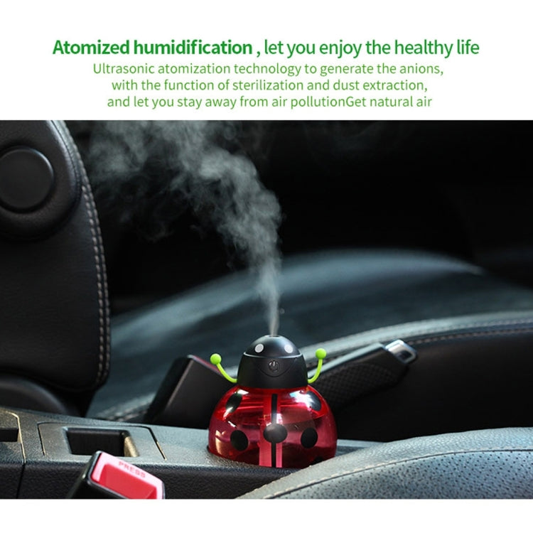260ML 360 Degree Rotation Beetle Aromatherapy Air Purifier Humidifier with LED Light & Sucker Base for Home / Office / Car