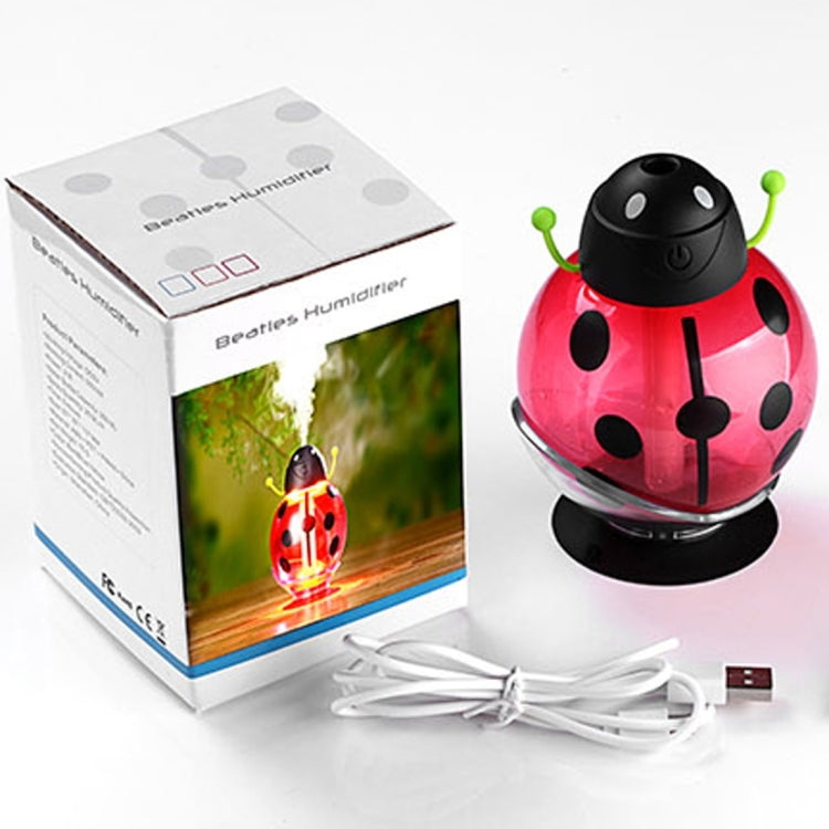 260ML 360 Degree Rotation Beetle Aromatherapy Air Purifier Humidifier with LED Light & Sucker Base for Home / Office / Car