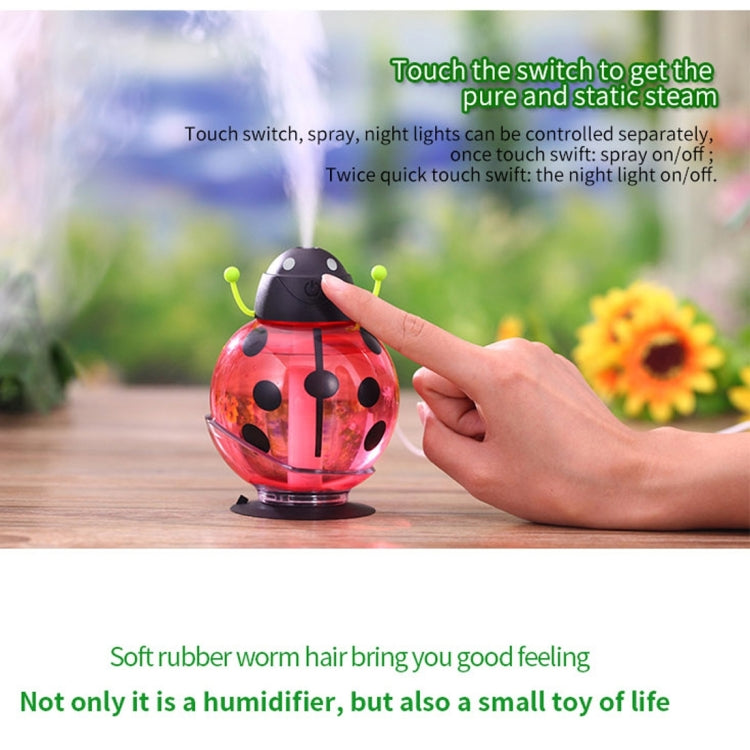 260ML 360 Degree Rotation Beetle Aromatherapy Air Purifier Humidifier with LED Light & Sucker Base for Home / Office / Car