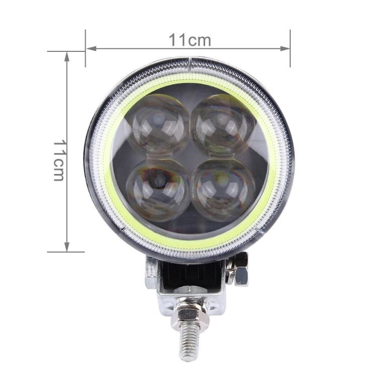 12V 12W 960LM 4 LED 180 Degree Work Light Motorcycle Light Car LED Light(White Light)