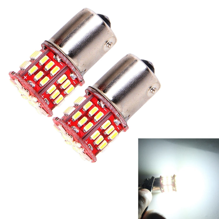 2 PCS 1156/BA15S 5W 500 LM 6000K White Light 54 LED SMD 3014 Canbus Car Brake Light Tail Light Bulb, DC 12V
