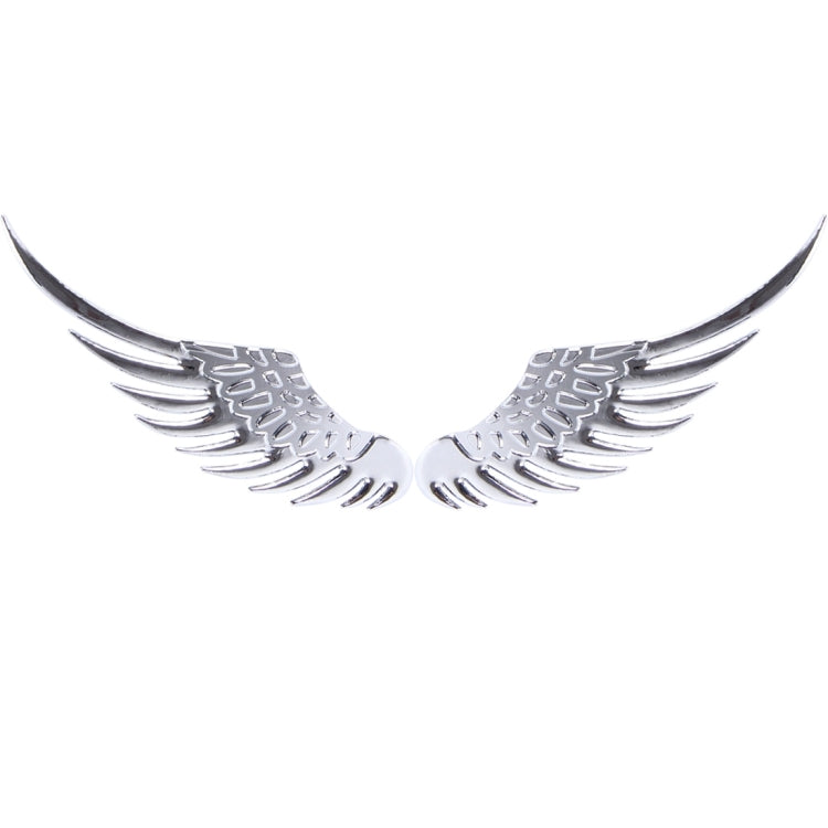 3D Angel Wing Metal Sticker Decal Auto Car Emblem Decal Decoration Color Silver