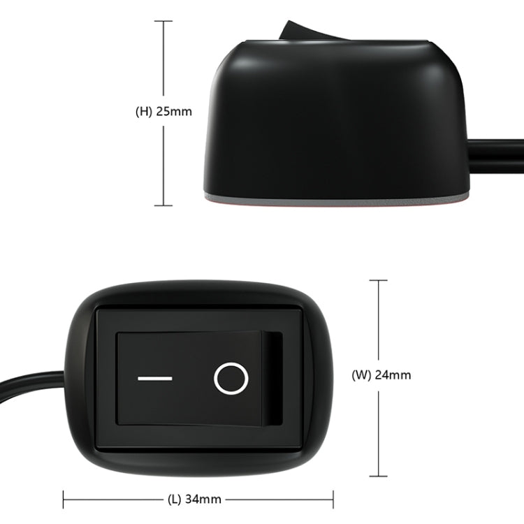 2m Jtron Car DIY Switch Drop Button Switch off / on DC 12 V for Fog Lights, DRL, LED Strips