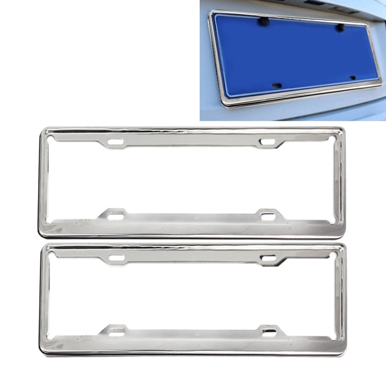 2 PCS Stainless Steel License Plate Frame Car License Plate Frame Holder