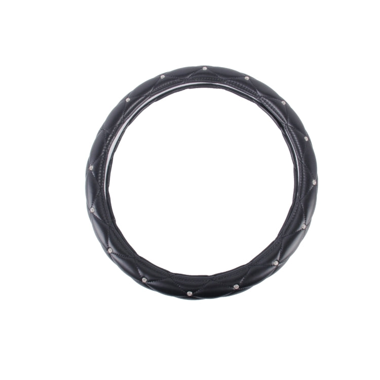 The Color Black Leather Car Steering Wheel Cover Sets Four Seasons General With Diamond
