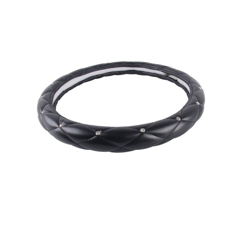 The Color Black Leather Car Steering Wheel Cover Sets Four Seasons General With Diamond