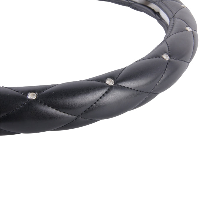 The Color Black Leather Car Steering Wheel Cover Sets Four Seasons General With Diamond