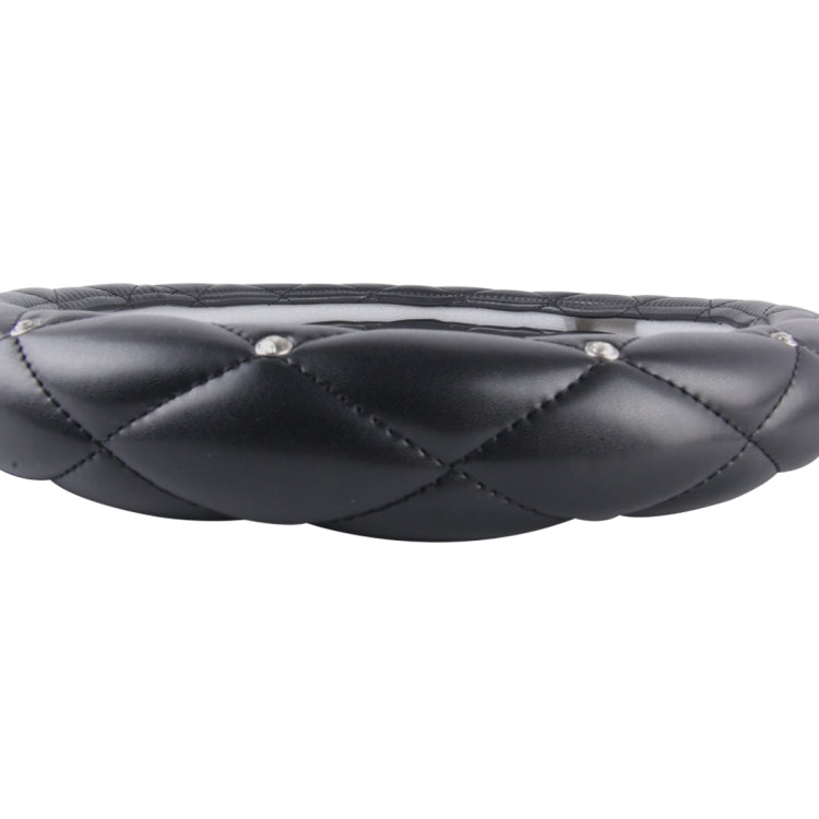 The Color Black Leather Car Steering Wheel Cover Sets Four Seasons General With Diamond