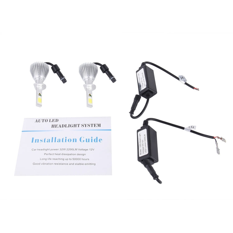 2 PCS H1 32W 2200lm 6000K Car LED Headlight, DC 12V(White Light)