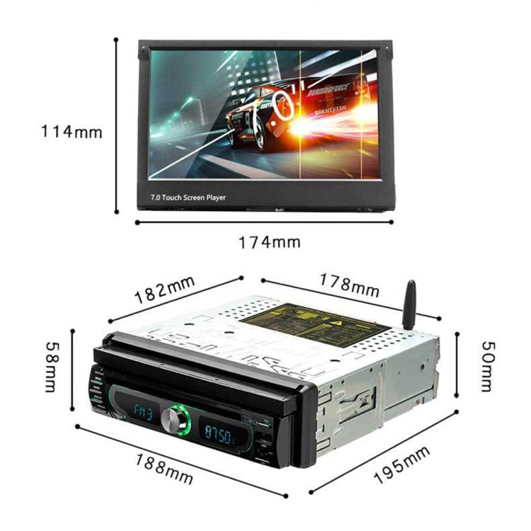 1705AD HD 7 inch 1 Din Universal Car DVD MP5 Player GPS Navigation Multimedia Player Bluetooth Stereo Radio, Support FM & WiFi, Africa Map