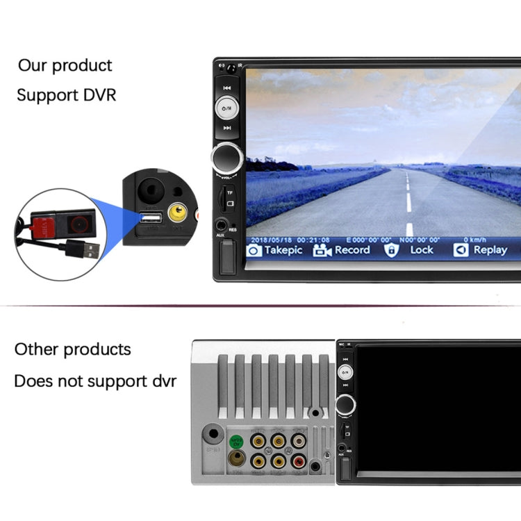A2207 HD 2 Din 7 inch Car Bluetooth Radio Receiver MP5 Player, Support FM & USB & TF Card & Mirror Link, with Steering Wheel Remote Control