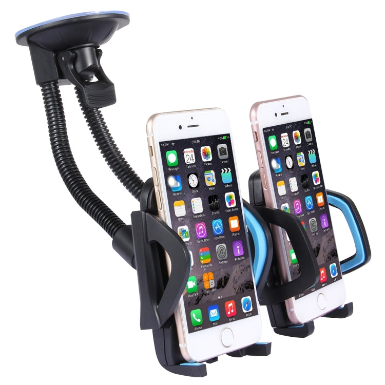 Suction Cup Couple Car Mount Holder Stand Suction Bracket with Adjustable Goose Neck for GPS & PDA & MP4, For iPhone, Samsung, Huawei, Xiaomi, HTC and Other Smartphones