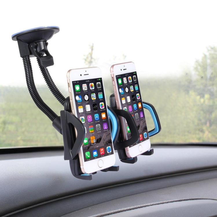 Suction Cup Couple Car Mount Holder Stand Suction Bracket with Adjustable Goose Neck for GPS & PDA & MP4, For iPhone, Samsung, Huawei, Xiaomi, HTC and Other Smartphones