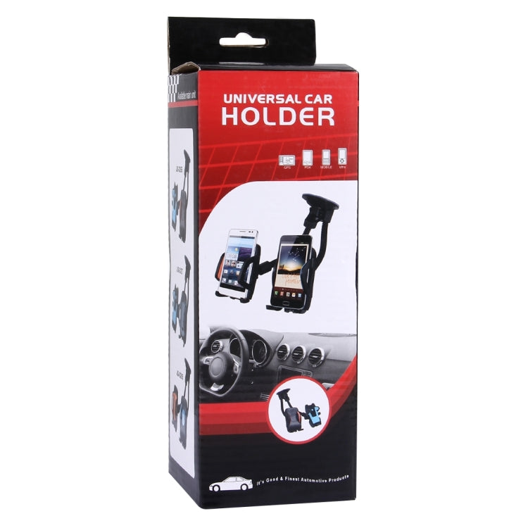 Suction Cup Couple Car Mount Holder Stand Suction Bracket with Adjustable Goose Neck for GPS & PDA & MP4, For iPhone, Samsung, Huawei, Xiaomi, HTC and Other Smartphones