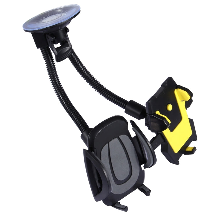 Suction Cup Couple Car Mount Holder Stand Suction Bracket with Adjustable Goose Neck for GPS & PDA & MP4, For iPhone, Samsung, Huawei, Xiaomi, HTC and Other Smartphones