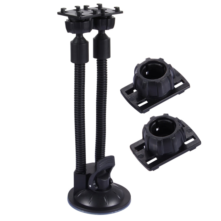 Suction Cup Couple Car Mount Holder Stand Suction Bracket with Adjustable Goose Neck for GPS & PDA & MP4, For iPhone, Samsung, Huawei, Xiaomi, HTC and Other Smartphones
