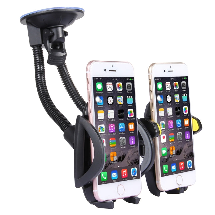 Suction Cup Couple Car Mount Holder Stand Suction Bracket with Adjustable Goose Neck for GPS & PDA & MP4, For iPhone, Samsung, Huawei, Xiaomi, HTC and Other Smartphones