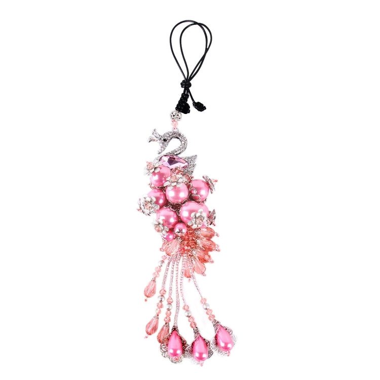 Lovely Car Ornaments Plastic Flower Crystal Style Hanging Decoration
