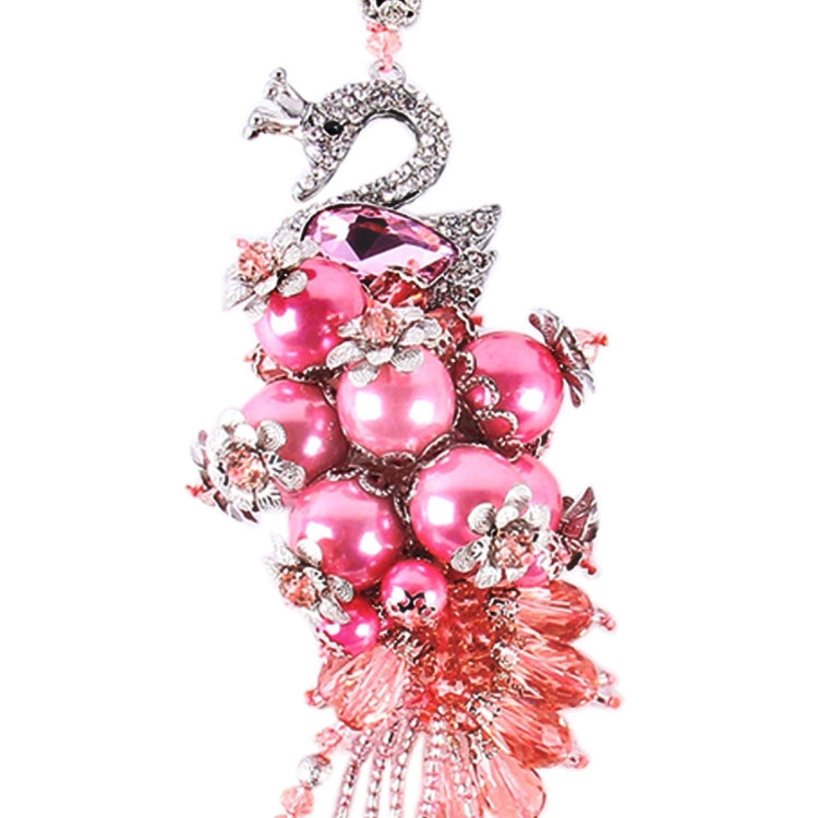 Lovely Car Ornaments Plastic Flower Crystal Style Hanging Decoration