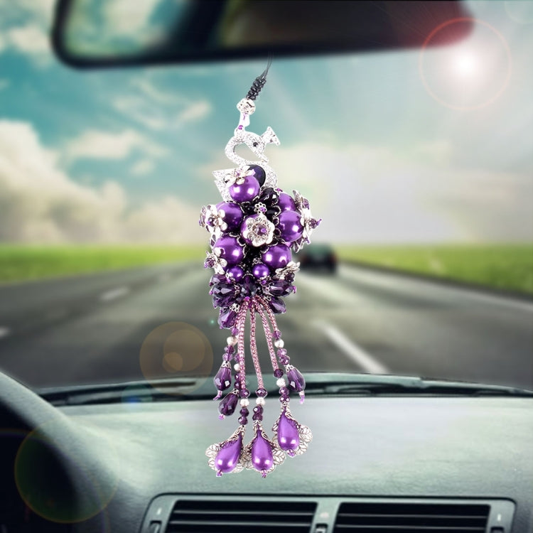 Lovely Car Ornaments Plastic Flower Crystal Style Hanging Decoration