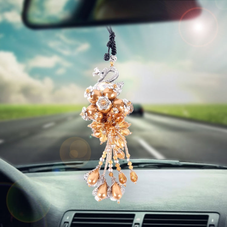 Lovely Car Ornaments Plastic Flower Crystal Style Hanging Decoration