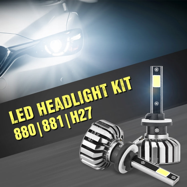 2 PCS N7 880/881 40W 4000 LM 6000K Waterproof IP68 Car Auto LED Headlight with 2 COB LED Lamps, DC 9-36V(White Light)