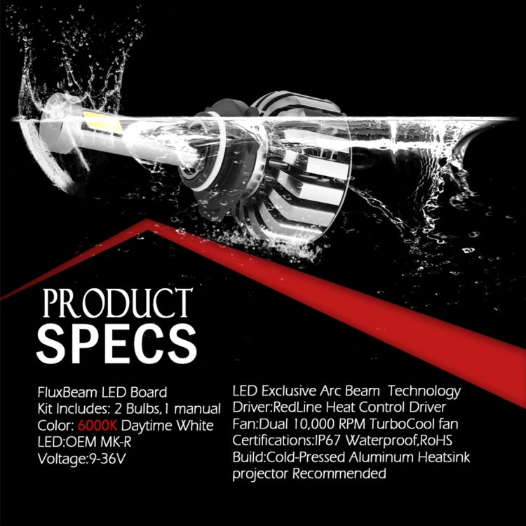 2 PCS N7 880/881 40W 4000 LM 6000K Waterproof IP68 Car Auto LED Headlight with 2 COB LED Lamps, DC 9-36V(White Light)