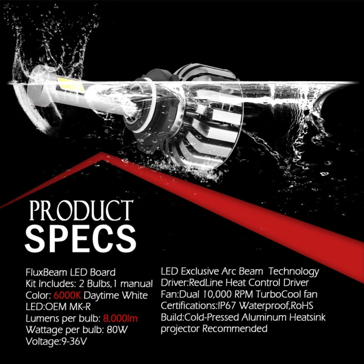 2 PCS N7 880/881 40W 4000 LM 6000K Waterproof IP68 Car Auto LED Headlight with 2 COB LED Lamps, DC 9-36V(White Light)