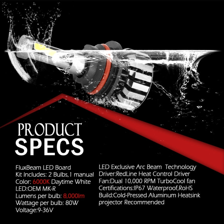 2 PCS N7 9004 40W 4000 LM 6000K Waterproof IP68 Car Auto LED Headlight with 2 COB LED Lamps, DC 9-36V(White Light)