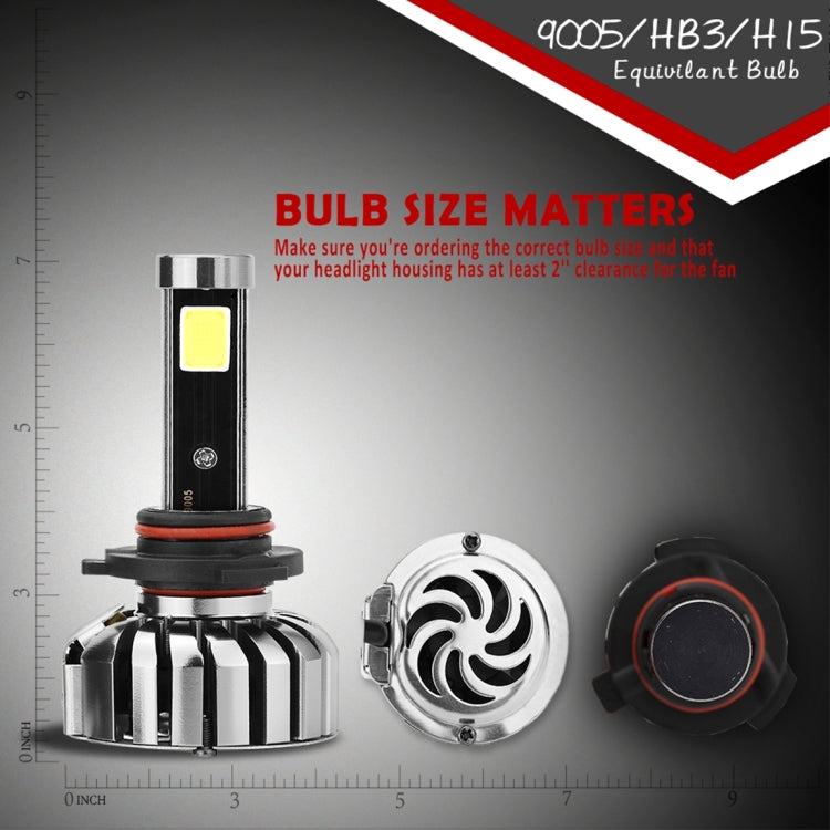 2 PCS N7 9005 40W 4000 LM 6000K Waterproof IP68 Car Auto LED Headlight with 2 COB LED Lamps, DC 9-36V(White Light)