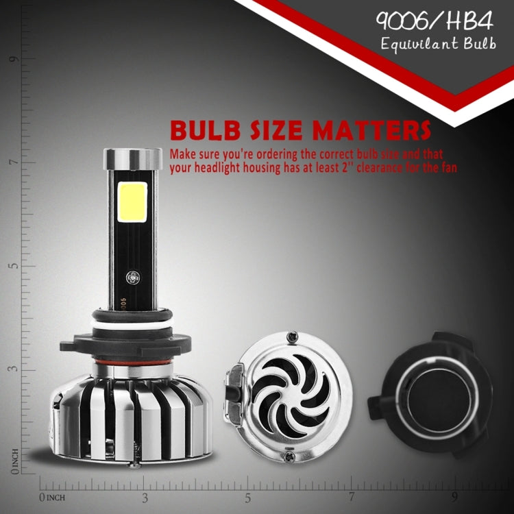 2 PCS N7  9006 40W 4000 LM 6000K Waterproof IP68 Car Auto LED Headlight with 2 COB LED Lamps, DC 9-36V(White Light)