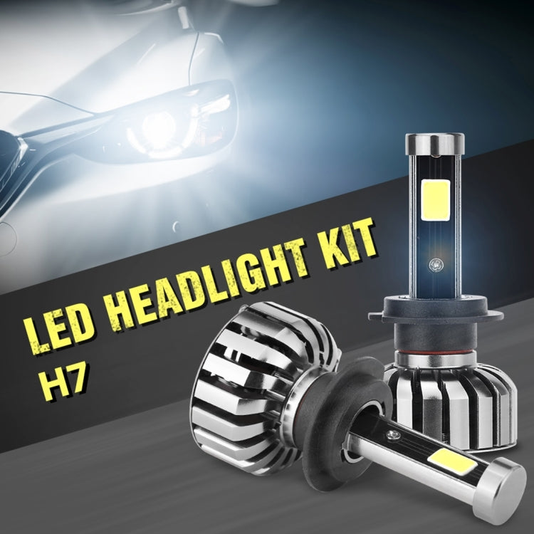 2 PCS N7 H7 40W 4000 LM 6000K Waterproof IP68 Car Auto LED Headlight with 2 COB LED Lamps, DC 9-36V(White Light)