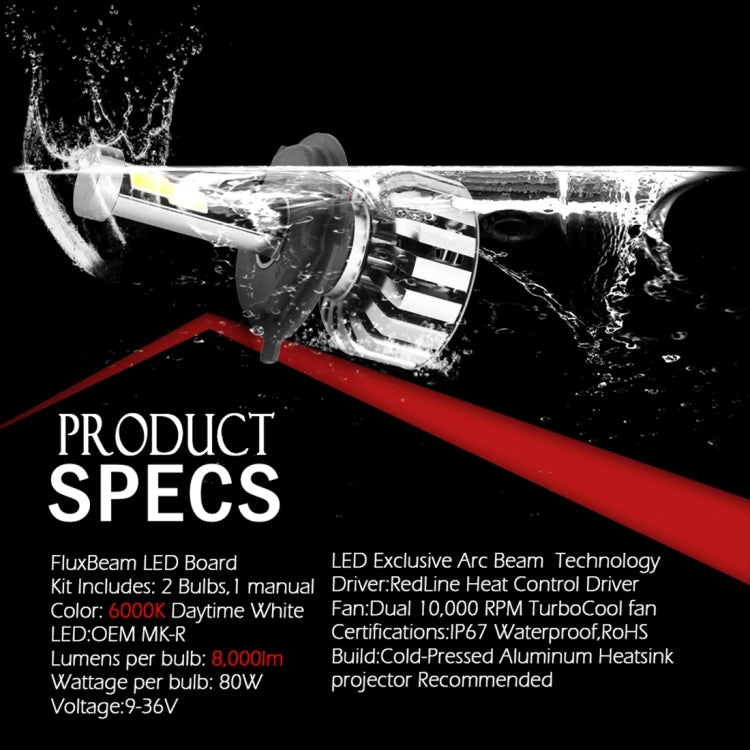 2 PCS N7 H7 40W 4000 LM 6000K Waterproof IP68 Car Auto LED Headlight with 2 COB LED Lamps, DC 9-36V(White Light)