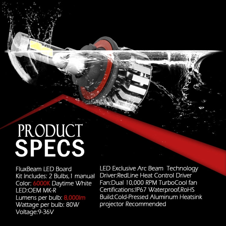 2 PCS N7  H13 40W 4000 LM 6000K Waterproof IP68 Car Auto LED Headlight with 2 COB LED Lamps, DC 9-36V(White Light)