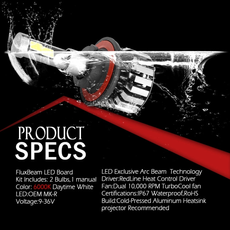 2 PCS N7  H13 40W 4000 LM 6000K Waterproof IP68 Car Auto LED Headlight with 2 COB LED Lamps, DC 9-36V(White Light)